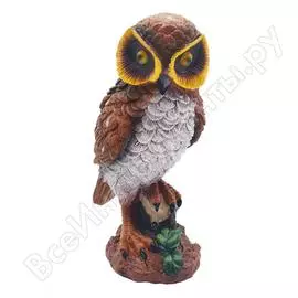 Садовая фигурка чудесный сад 027 сова зоркий страж, с датчиком движения, led и звуком, на 2xaa 4606400630159