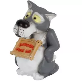 Садовая фигурка park волк с табличкой заходи если шо h-60 см 169337