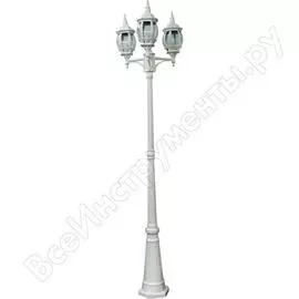 Садово-парковый светильник feron 8115 3х100w 230v e27 3х160х160х2200 мм белый отк 11211
