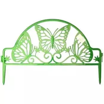 Садовое ограждение ПОЛИМЕРСАД Забор декоративный №11 Бабочка ПС-ЗД11-зел