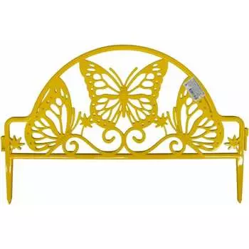 Садовое ограждение ПОЛИМЕРСАД Забор декоративный №11 Бабочка ПС-ЗД11-желт