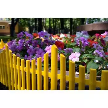 Садовое ограждение ПОЛИМЕРСАД Забор декоративный №8 ПС-ЗД8-желт