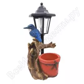 Садовый фонарь чудесный сад 620 зимородок, светодиодный, на солнечной батарее, полирезина 4606400207559