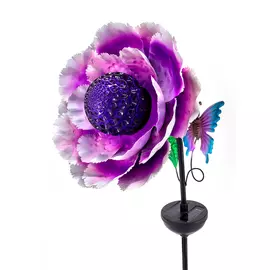 Садовый фонарь чудесный сад 684-p пион фиолетовый вращающийся, светодиод на солнечной батарее 4606400206651
