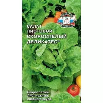 Салат СеДек Скороспелый Деликатес (листовой) (ХИТ ск.спел., ОГ/ПУ, крупн., зелен., нежн., сочн., 100-120 г.). Ев 13588