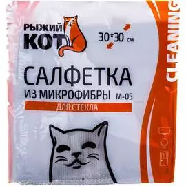 Салфетка для стекла Рыжий кот M-05 310227