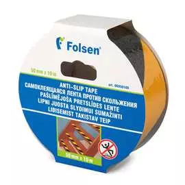 Самоклеящаяся лента против скольжения folsen 50mm x 10m, чёрно-желтая 6950109