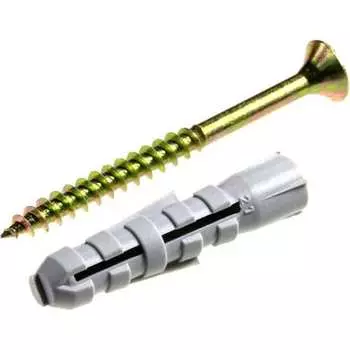 Саморез Невский Крепеж ШУЖ 6,0x60 пот.гол. + дюбель 4-распорный нейлон 10x50 (5 шт.) 818722