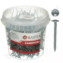 Саморез с плоской шайбой bartex 4.2х32 банка, 500шт 178241