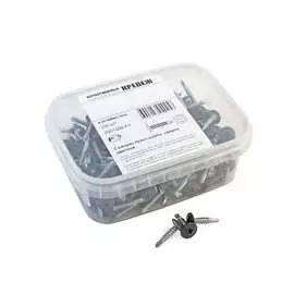 Саморез с прессшайбой и сверлом качественный крепеж 4,2/19 RAL7024 серый графит (250 шт.) 0301099