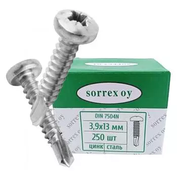 Саморез SORREX 3.9X13 DIN7504N 250 шт. 7504N-1-039-013 250