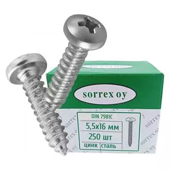 Саморез SORREX 5.5X16 DIN7981С 250 шт. 7981С-1-055-016 250