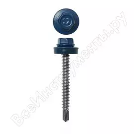 Оцинкованные саморезы для крепления кровельных материалов к деревянной обрешетке ЗУБР 4,8x80 мм RAL5005 синий насыщ. (140 шт.) 4-300315-48-080-5005