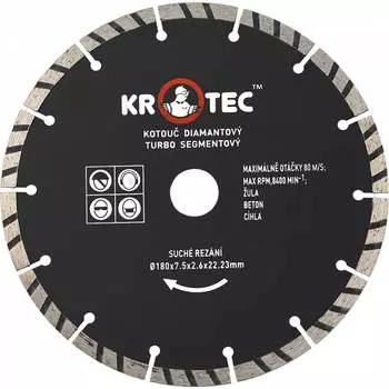 Сегментный диск алмазный KROTEC турбо 3801014