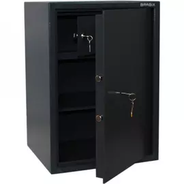 Сейф brabix км-620т 620х430х375 мм, 35кг, ключевой замок, полка, трейзер, крепление к стене 291167