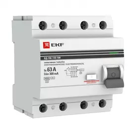 Селективное устройство защитного отключения EKF PROxima elcb-4-63-300S-em-pro