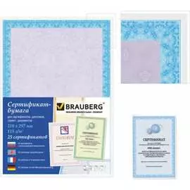 Сертификат-бумага для лазерной печати BRAUBERG 122624