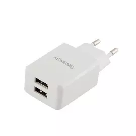Сетевое зарядное устройство energy et-08 2 usb разъема цвет - белый 006293