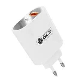 Сетевое зарядное устройство gcr 36w usb typea + typec pd18w + quick charge 3.0 белое viv52i579