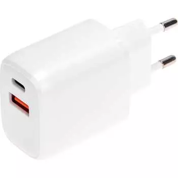 Сетевое зарядное устройство REXANT usb qc (20w) + type c pd (20w), белое 18-2225
