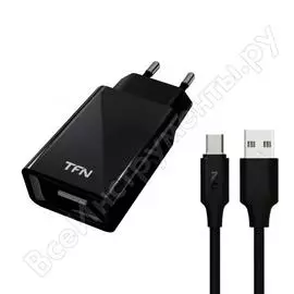 Сетевое зарядное устройство tfn 1а + кабель microusb black -wc1u1amicbk