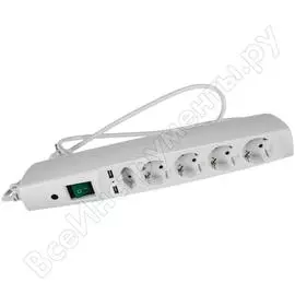 Сетевой фильтр ЭРА SFU-5es-2m-W C0043327