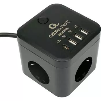 Сетевой фильтр Cablexpert cube CUBE-3-CU3-B-1.5