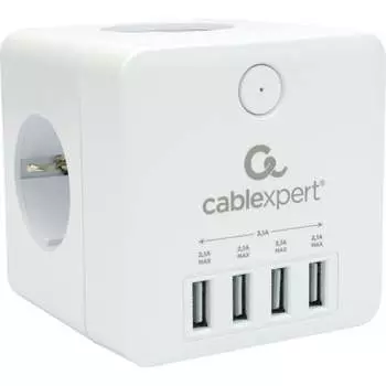 Сетевой фильтр Cablexpert cube CUBE-4-U4-W