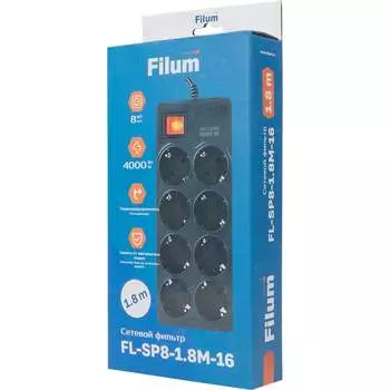 Сетевой фильтр Filum FL-SP8-1.8M-16