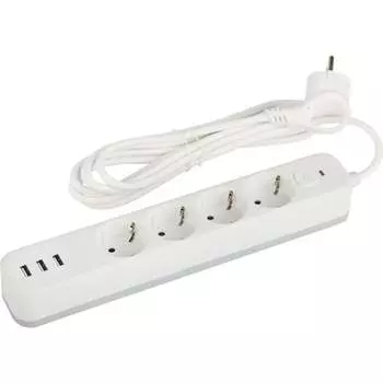 Сетевой фильтр ЭРА USF4es1,5m3xUSBAW Б0059567