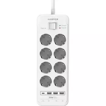 Сетевой фильтр-удлинитель Harper UCH-650 White PD3.0 H00003209