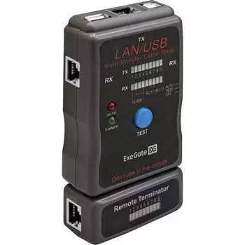 Сетевой тестер для RJ-45 RJ-11 RJ-12 ExeGate 293160