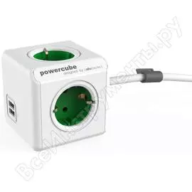 Сетевой удлинитель allocacoc powercube extended usb green 1402gn/deeupc