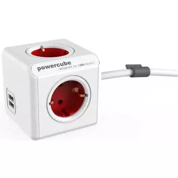 Сетевой удлинитель allocacoc powercube extended usb red 1402rd/deeupc