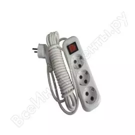 Сетевой удлинитель v.i.-tok у3-евк 3-х розеточный с выключателем с заземлением 3м 31103