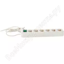 Сетевой удлинитель v.i.-tok у6-евк 6-ти розеточный с выключателем с заземлением 2м 61102