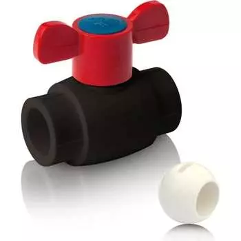 Шаровой кран Blue Ocean 25 бабочка PPRF/BV/PPR/HW-2B(Bk)-25