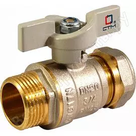 Шаровой кран для воды стм стандарт 26х1", ц/ш, бабочка cwpm0126