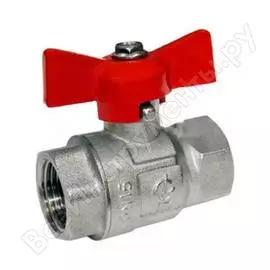 Шаровой кран галлоп латунный креп 330 нк ду 15, ру1 6, м/м полнопроходной, бабочка 103213 007-6768