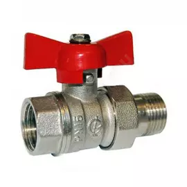 Шаровой кран галлоп латунный, стандарт 232 нк, ду 20, ру 16, м/американка, полнопроходной, бабочка 103170 007-6773