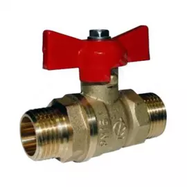 Шаровой кран галлоп латунный стандарт, 233 ду 15, ру 16, р/р полнопроходной, бабочка 103203 007-7283