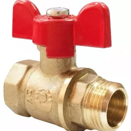 Шаровой кран латунь 11б27фт1м optim ду 20 ру16 м/р полнопроходной, бабочка vf.218.l0b1.034 107-6196