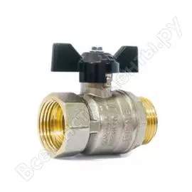 Шаровой кран ld латунь никель pride ду 15 ру40 вр/нр полнопроходной 007-9922