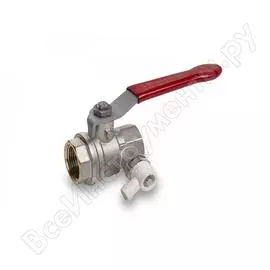 Шаровой кран rub milano (s.81), 1/2" (с боковым дренажным клапаном) dn15 pn16, вр-вр, ручка s81d002