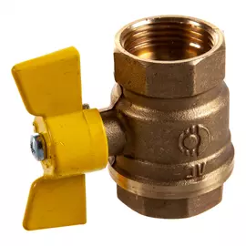 Шаровой кран valfex латунный, газ 11б27фтм ду25 ру16 м/м полнопроходной, бабочка vf.277.lb3.100 107-5595