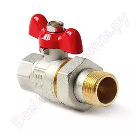 Шаровой полнопроходной кран со сгоном pro aqua ручка-бабочка, н-в 1/2 fwb65-m15-f15x