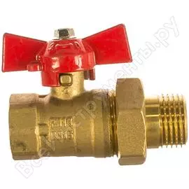 Шаровый кран со сгоном ростерм 1/2" в-h ручка бабочка rt1066