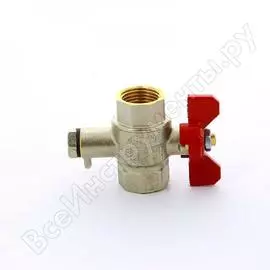 Шаровый кран tiemme вв 1/2', c отверстием для термометра, бабочка 2980006