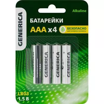 Щелочная батарейка GENERICA alkaline, lr03/aaa ABT-LR03-ST-L04-G