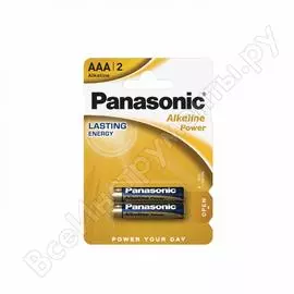 Батарейка Panasonic Alkaline LR03 AAA 1.5В бл/2 щелочная 5410853042907